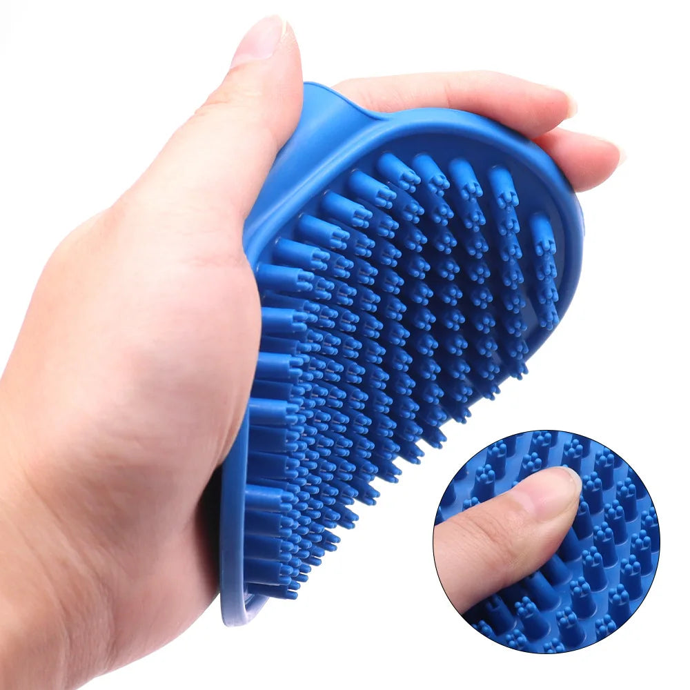 Pet Massage Bath Brush, Dotted Shower Scrubber for Short Hair Dogs & Cats, Pet Grooming Bathing Supplies