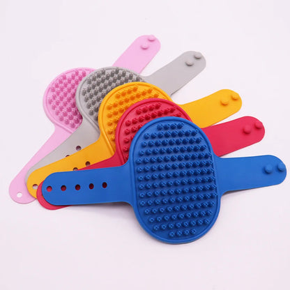 Pet Massage Bath Brush, Dotted Shower Scrubber for Short Hair Dogs & Cats, Pet Grooming Bathing Supplies